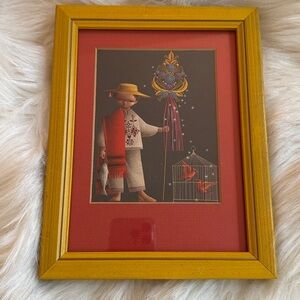 Mid Century Vintage UNICEF Card Framed 60’s